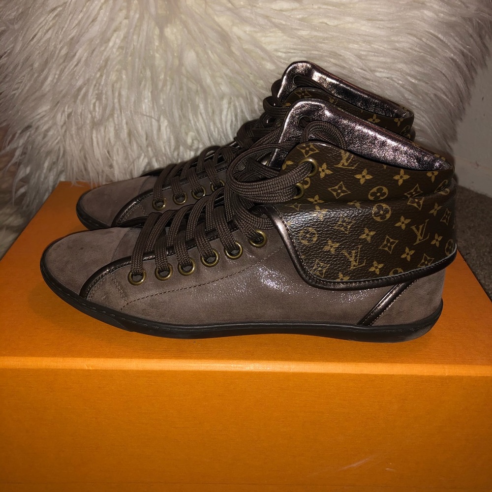 Louis Vuitton brea fold over monogram sneakers